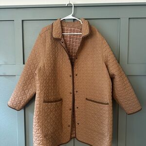 Lands End Reversible Quilted Barn Coat - size 3X